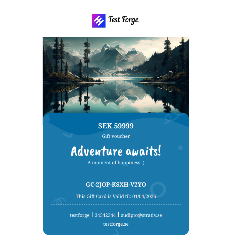 Example gift card PDF