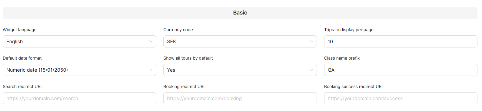 Basic Configuration Section